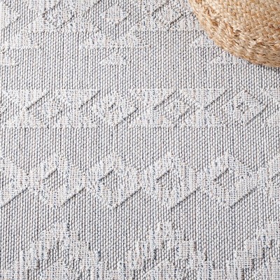 Boho Chic Global Grey & Beige Round Indoor/Outdoor Rug