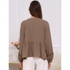 INSPIRE CHIC Womens Maternity High Low Tops Lantern Sleeve Boho Babydoll Ruffled Flowy Long Sleeve Pregnancy Blouse - 4 of 4
