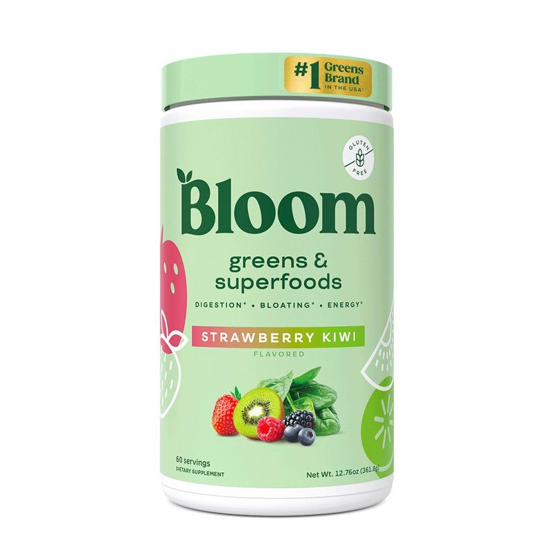 BLOOM NUTRITION Greens and Superfoods Powder - Strawberry Kiwi, 1 of 8