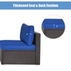 Tangkula 2PCS Patio Sectional Armless Sofas Rattan Furniture Set Outdoor w/ Cushions - 4 of 4