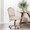 Lyngins Vintage Wooden Adjustable Home Office Desk Chair,Small Swivel Task Chair for Office,Study,Vanity Room - 3 of 4