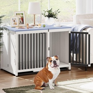 Foldable Dog Crate Furniture, Wooden Dog Crate End Table for Living Room/Travel, No Assembly Needed, Decorative Modern Dog End Table, Nightstand - 1 of 4