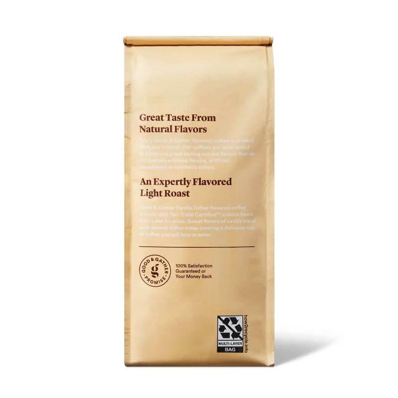 Naturally Flavored Vanilla Toffee with Other Natural FlavorsLight Roast Coffee - 12oz - Good &#38; Gather&#8482;, 4 of 6