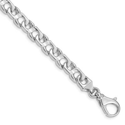 Black Bow Jewelry 14K Yellow or White Gold, 7.5mm Fancy Figure-8 Chain Bracelet, 8 Inch