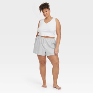 Women's Lace Trim Boxer Pajama Shorts - Colsie™ - 1 of 3