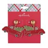 Hallmark Red Enamel Truck Earrings with Christmas Tree - 3 of 3