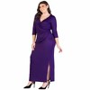Plus Fitted V-Neck Side Slit Maxi Dress - 24seven Comfort Apparel™ - 2 of 4