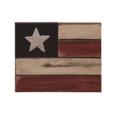 Patriotic Red White and Blue Wooden Flag Tabletop Decor Set