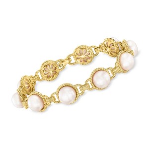 Ross-Simons 8-8.5mm Cultured Pearl Bracelet in 18kt Gold Over Sterling - 1 of 3