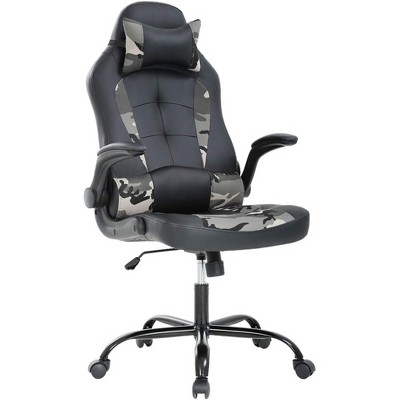 FDW PC Gaming Chair Ergonomic Office Chair Desk Chair with Lumbar Support Flip Up Arms Headrest PU Leather Executive High Back Computer Chair