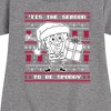 Girls' - SpongeBob SquarePants - Spongebob Xmas Sweater Graphic Short Sleeve Fleece Dress - 2 of 4