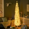 HOMCOM 7' Tall Pre-Lit Slim Noble Fir Artificial Christmas Tree with Realistic Branches, 200 Warm White LED Lights and 499 Tips - 2 of 4