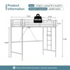 Karl Home Black Loft Bed Full Size with Flat Rungs for Adults, Kids and Young Teens, No Box Spring Required - 2 of 4