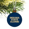 Indiana State University Alumni Mini Small Tiny Wood Christmas Tree Holiday Ornament - 3 of 4