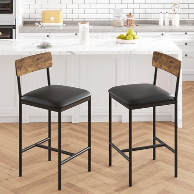 Whizmax Bar Stools Set Of 2, Kitchen Bar Stools With Footrest For ...