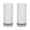 SAGEBROOK HOME (Set of 2) 10" Glass Touch Table Lamps White: Chic Metal Accents, UL Listed, Polyester Shade - image 3 of 4