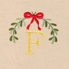 Linum Home Textiles Christmas MISTLETOE MONOGRAM - Embroidered Luxury 100% Turkish Cotton Hand Towels (Set of 2) - 3 of 3