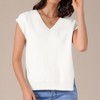 INSPIRE CHIC Women's V Neck Ribbed Sleeveless Slit Stretchy Basic Casual Sweater Blouse - 2 of 4
