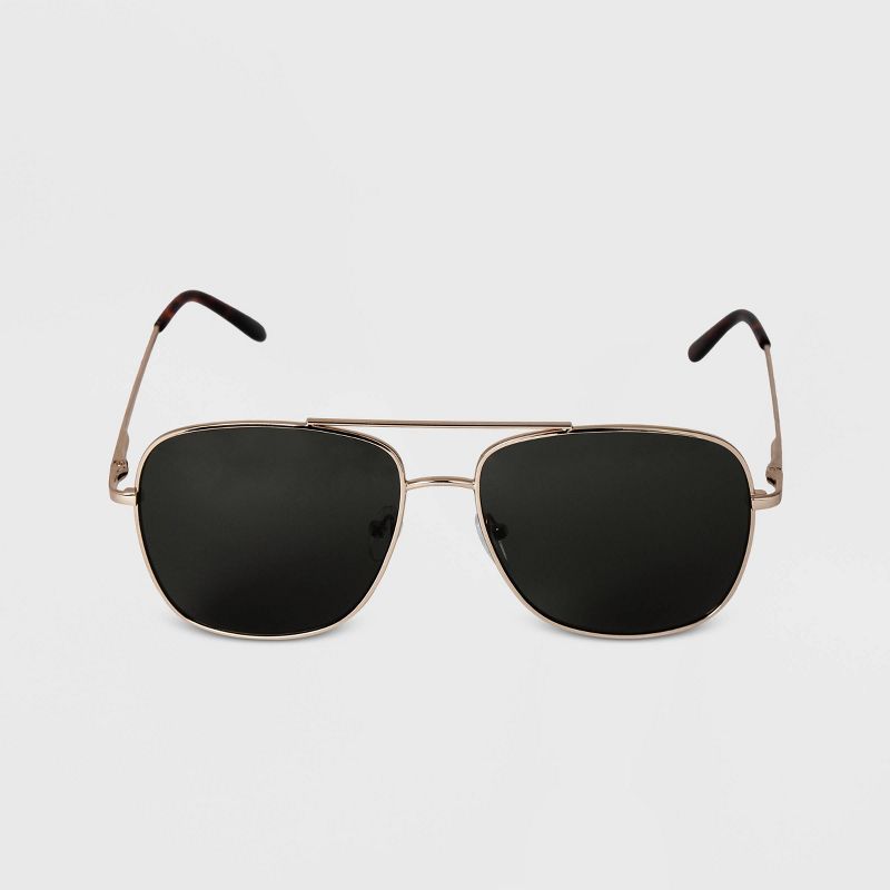 Men&#39;s Aviator Metal Sunglasses - Goodfellow &#38; Co&#8482; Gold, 1 of 5