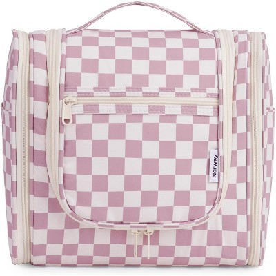 Narwey Checked Hanging Travel Toiletry Bag for Women, Travel Bag for Toiletries