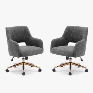 WestinTrends Genevieve Mid-Century Modern Swivel Office Chair With Wheels (Set Of 2) - 1 of 4