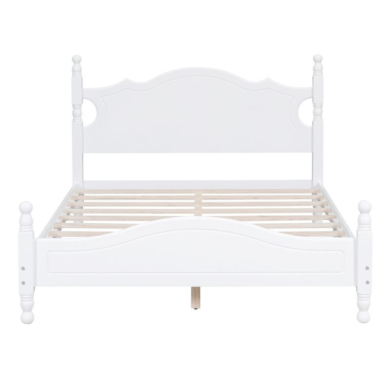 Full/Queen Size Wood Platform Bed Frame, Retro Style Platform Bed - ModernLuxe, 5 of 12