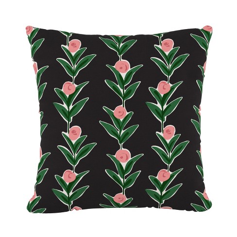 Black Floral Throw Pillow - Skyline Furniture - image 1 of 4