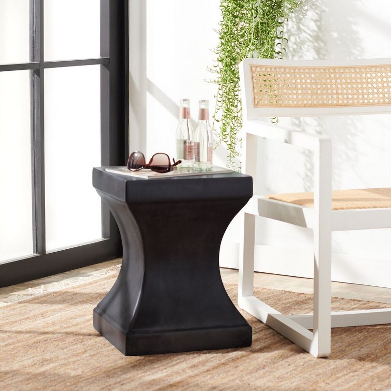 Curby Concrete Accent Stool - Black - Safavieh., 2 of 8
