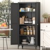 Kumasinova Steel Kitchen Pantry Cabinet with 3 Adjustable Shelves,2 Doors Metal Storage Cabinet with Gold Handles,Anti-Tip for Kitchen,Office - 2 of 4