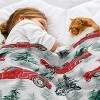 Lomsoe Christmas Throw Blanket Red Truck with Tree Design Blanket Soft Cozy Flannel Throw Blankets for Couch Bed Sofa Blankets Gifts for All Season - 2 of 4