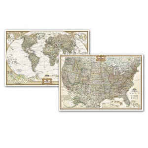 National Geographic World and United States Executive, Poster Size, Map Pack Bundle, 36" x 24" - 1 of 3