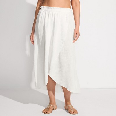 Lands' End Women's Cotton Gauze Maxi Swim Cover-up Skirt