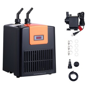 VEVOR Aquarium Chiller 52 Gallon, 1/10 HP Water Chiller for Hydroponics, Fast Cooling for Fish Tank,Axolotl,Coral Reef, Titanium Evaporator,Black - 1 of 4