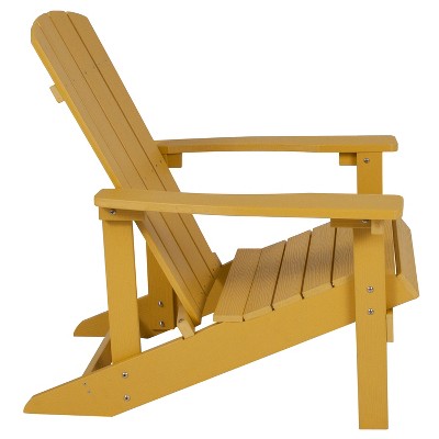 Yellow Faux Wood Adirondack Chair with Cushions