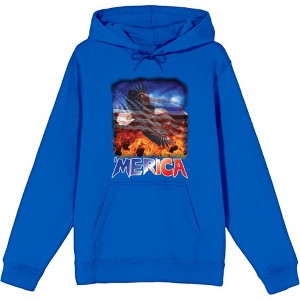 Americana ‘Merica Eagle  Adult Long Sleeve Hoodie - 1 of 2