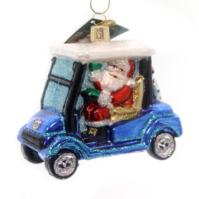 Old World Christmas 4.0 Inch Golf Cart Santa Ornament Tee Tree Ornaments