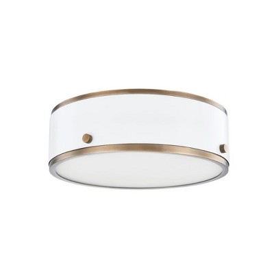Troy Lighting Eli 1 - Light Flush Mount in  Patina Brass/Soft White