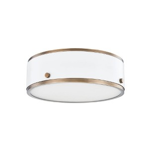 Troy Lighting Eli 1 - Light Flush Mount in  Patina Brass/Soft White - 1 of 1