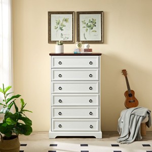 6 Drawer Dresser, Anti Toppling Devices Dressers For Bedroom, Tall Chest Of Drawers With 48 Inch Tall-Cuddlewood - 1 of 4