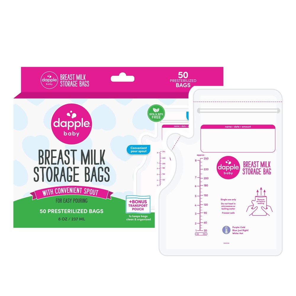 Photos - Kids Tableware Dapple Temp-Sensing No Leak Breast Milk Storage Bag with Easy Pour Spout - 50ct