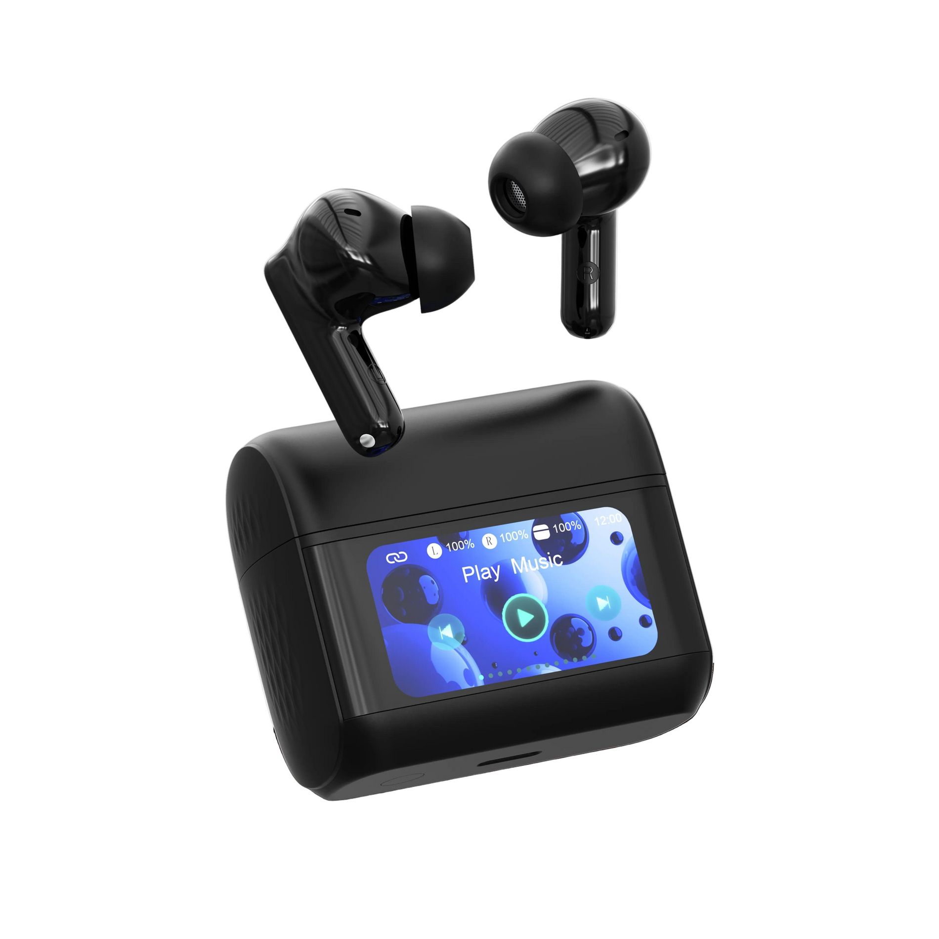 Nautica T710 True Wireless Bluetooth 5.3 Earbuds with ANC & ENC Noise Cancelling, Smart Touch Screen Case, 40H Battery, Water Resistant