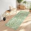 2x6 Green Modern Indoor Area Rug, Low Pile Non-Slip Washable Carpet for Living Room, Bedroom & Bathroom, Soft Floor Mat - 2 of 4