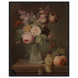 Art Remedy Flower Piece in Glass Vase Vintage Classic Roses Wall Art Framed - 1 of 4