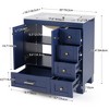 ORRD 30" Blue Bathroom Vanity with Ceramic Sink, Soft-Close Drawers & Solid Wood Frame, Multi-Organizer Storage Cabinet - 2 of 4