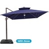 Crestlive Products 13FT Patio Cantilever Umbrella with Light Base Set Double Top High-strength Aluminum 360°Rotation 5 Heights Adjustable - 2 of 4