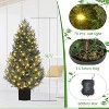 Artificial Topiary Trees for Outdoors, Outdoor Artificial Cedar Tree Set of 2, Uv Resistant Faux Cedar Trees for Front Porch Door, Outdoor - 3 of 4