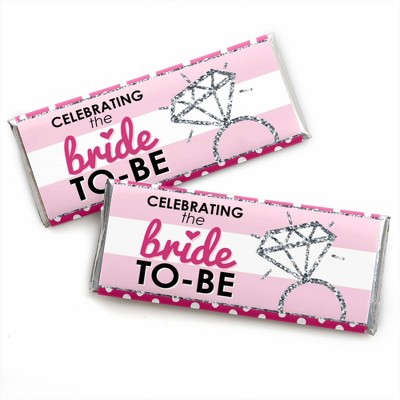 Big Dot of Happiness Bride-to-Be - Candy Bar Wrappers Bridal Shower & Classy Bachelorette Party Favors - Set of 24