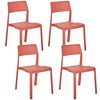 VECELO Plastic Stackable Dining Chairs Set of 4, Modern Kitchen Chairs with Wide Seat & Curved Back for Indoor or Outdoor, No Assembly - 2 of 4