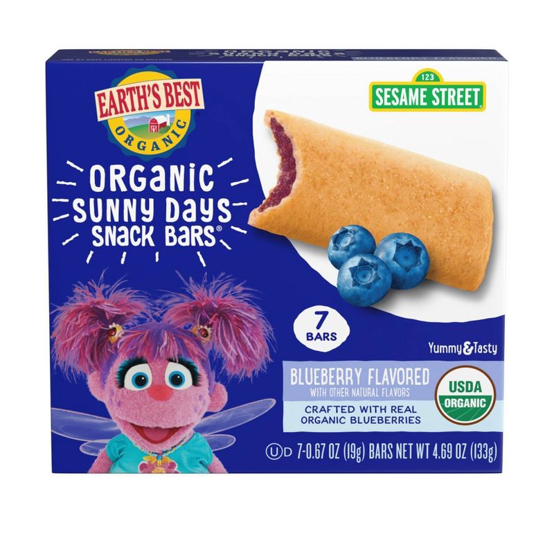 Earth&#39;s Best Sesame Street Organic Sunny Days Blueberry Snack Bars - 0.67oz/7ct, 1 of 5