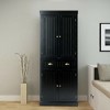 Tangkula Kitchen Cabinet Pantry Cupboard Freestanding w/Adjustable Shelves Black - 3 of 4